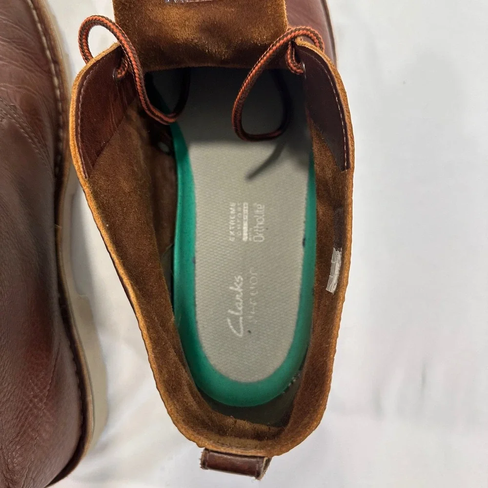 Clarks‎ Morris Peak Desert Boots Mens 13 Brown Leather Lug Sole | Heritage